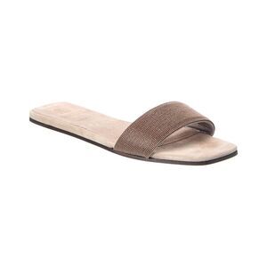 Brunello Cucinelli Leather Sandal, Beige